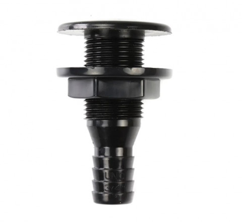 Патрубок водосброса,19 мм, SeaFlo (черный)