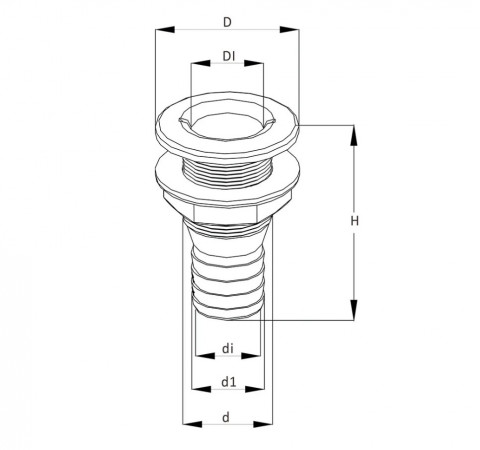 Патрубок водосброса,19 мм, SeaFlo (черный)