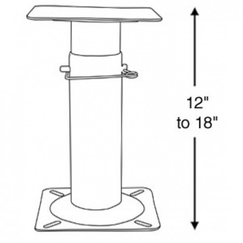  Стойка для сидений 305-487мм, сталь, черный
