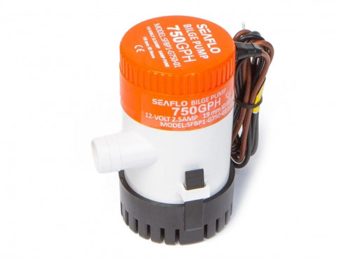 Насос осушительный SeaFlo трюмная 750 галлон/час, патрубок 19 мм, 12V (SFBP1-G750-01)