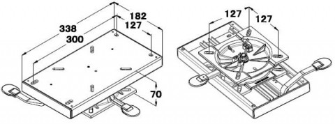 Поворотный механизм с салазками и фиксацией