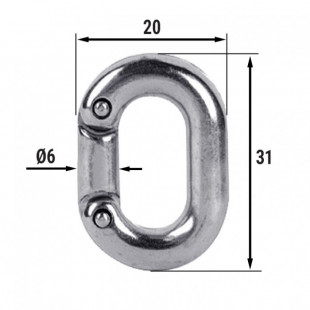 Звено ремонтное для цепи 6мм, нерж. сталь AISI316